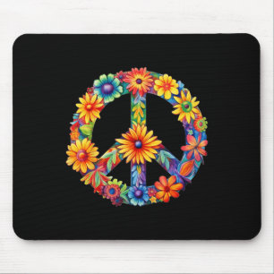 Peace Sign Love 60s 70s Groovy Hippie Costume Hall Mouse Mat