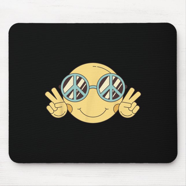 PEACE SIGN LOVE 60s 70s Groovy Hippie Costume Hall Mouse Mat (Front)