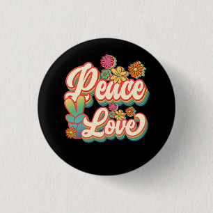 Peace Sign Love 60s 70s Hippie Costume Flowers Gir 3 Cm Round Badge