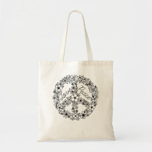PEACE SIGN LOVE 60s 70s Hippie Halloween Costume Tote Bag