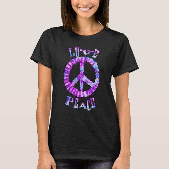 PEACE SIGN  LOVE  60s 70s Tie Die Costume T-Shirt (Front)