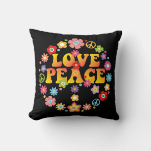 PEACE SIGN LOVE 60s 70s Tie Die Hippie Costume Cushion
