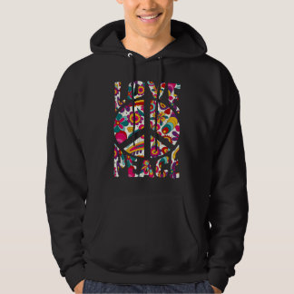 PEACE SIGN LOVE 60s 70s Tie Die Hippie Costume Hoodie