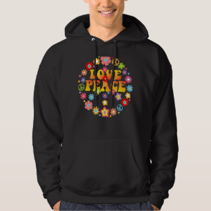 Peace Sign Love  60s 70s Tie Die Hippie Costume Hoodie