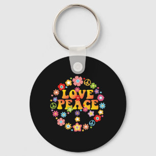 PEACE SIGN LOVE  60s 70s Tie Die Hippie Costume   Key Ring