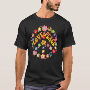 Peace Sign Love 60s 70s Tie Die Hippie Costume Shi T-Shirt