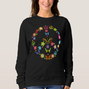 Peace Sign Love 60s 70s Tie Dye Hippie Costume 1 Sweatshirt