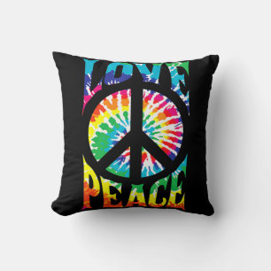 Peace Sign Love 60S 70S Tie Dye Hippie Costume Cushion