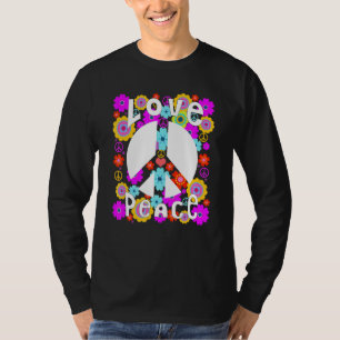 Peace Sign Love 60s 70s Tie Dye Hippie Costume Flo T-Shirt