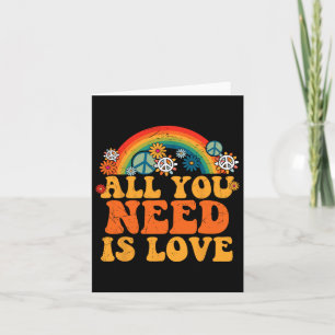 Peace Sign Love 60s 70s Tie Dye Hippie Costume Hal Card