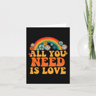 PEACE SIGN LOVE 60s 70s Tie Dye Hippie Costume Hal Card