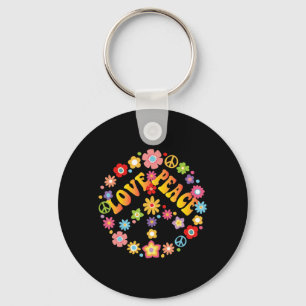 PEACE SIGN LOVE  60s 70s Tie Dye Hippie Costume   Key Ring