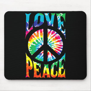 Peace Sign Love 60S 70S Tie Dye Hippie Costume Mouse Mat