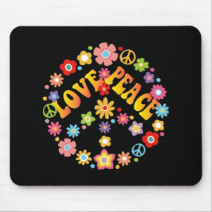 PEACE SIGN LOVE  60s 70s Tie Dye Hippie Costume   Mouse Mat