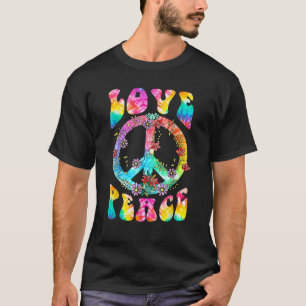 PEACE SIGN LOVE 60s 70s Tie Dye Hippie Costume T-Shirt