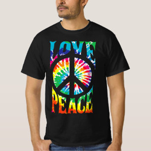 Peace Sign Love 60S 70S Tie Dye Hippie Costume T-Shirt
