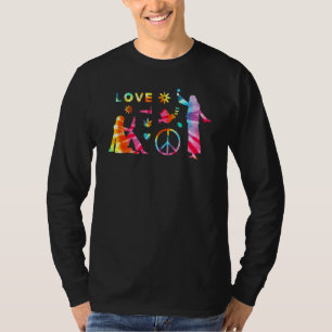 Peace Sign Love 60s 70s Tie Dye Hippie Costume T-Shirt