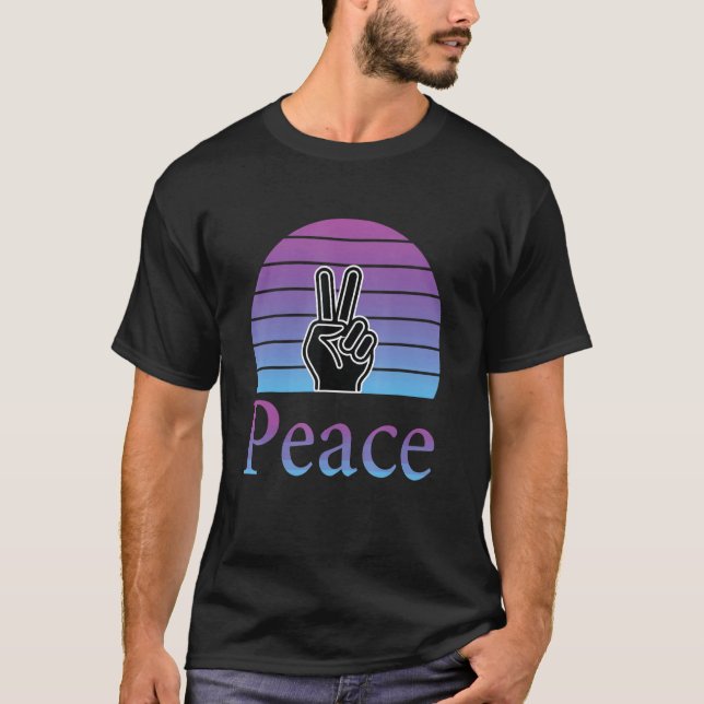 Peace Sign Love 60s 70s Tie Dye Hippie Costume T-Shirt (Front)