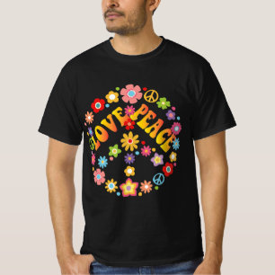 PEACE SIGN LOVE 60s 70s Tie Dye Hippie Costume T-Shirt