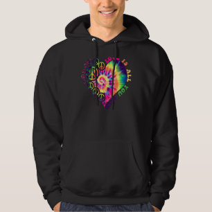 Peace Sign Love 60s 70s Tie Dye Hippie Halloween C Hoodie