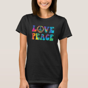 PEACE SIGN LOVE 60s 70s Tie Dye Hippie Halloween C T-Shirt