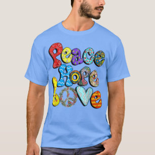 PEACE SIGN LOVE 60s 70s Tie Dye Hippie Halloween C T-Shirt