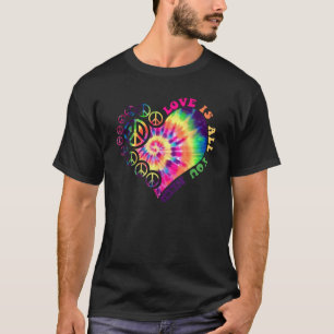 PEACE SIGN LOVE 60s 70s Tie Dye Hippie Halloween C T-Shirt