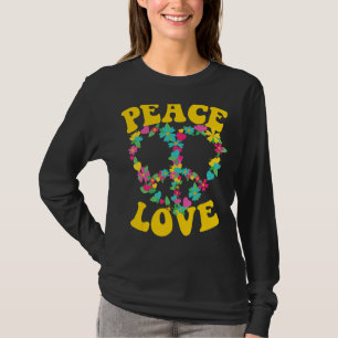 Peace Sign Love 60s 70s Tie Dye Hippie Halloween C T-Shirt