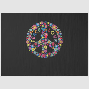 PEACE SIGN LOVE 60s 70s Tie Dye Hippie Tissue Paper