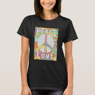 Peace Sign Love 60s 70s Tie Dye Vibes Hippie Costu T-Shirt