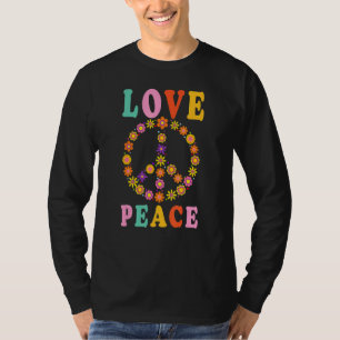 Peace Sign Love Flower Hippie Costume 60s 70s T-Shirt