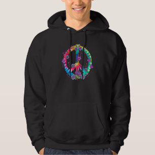 Peace Sign Love Flowers Tie Dye Hippie Costume Hoodie