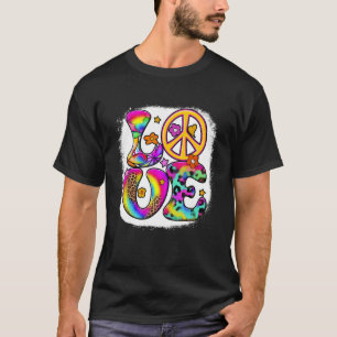PEACE SIGN LOVE Leopard 60s 70s Tie Dye Hippie Cos T-Shirt