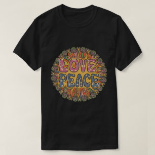 Peace Sign Love T Shirt 70s Hippie Costume