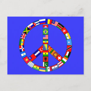 Peace Sign Made of Flags Products Postcard