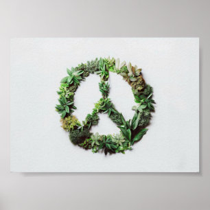 Peace Sign Made out of Leaves