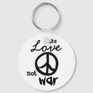 peace-sign, Make, Love, not, war - Customised Key Ring