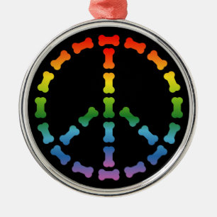 Peace Sign Metal Tree Decoration