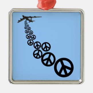 Peace sign metal tree decoration