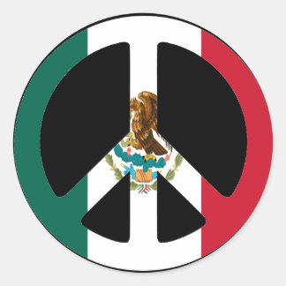 Peace Sign Mexico Classic Round Sticker