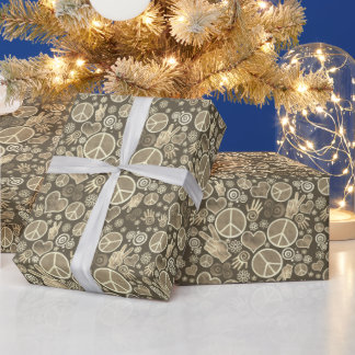 Peace Sign Monochrome Wrapping Paper