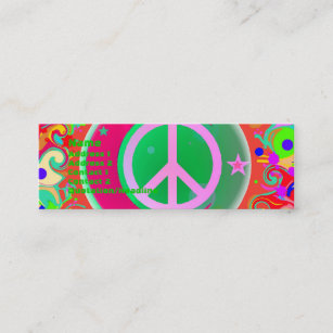 Peace Sign, Moon, Stars & Everything Mini Business Card
