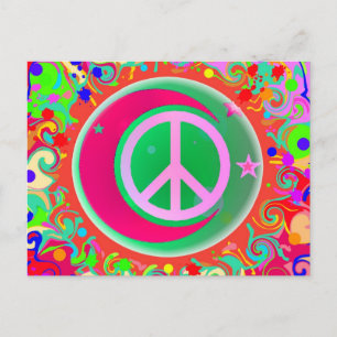 Peace Sign, Moon, Stars & Everything Postcard