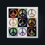 Peace Sign Mosaic 15 Cm Square Badge<br><div class="desc">This cool and colourful Peace sign mosaic design was created  by artist Victoria Lynn Hall using mixed media and digital art techniques.</div>