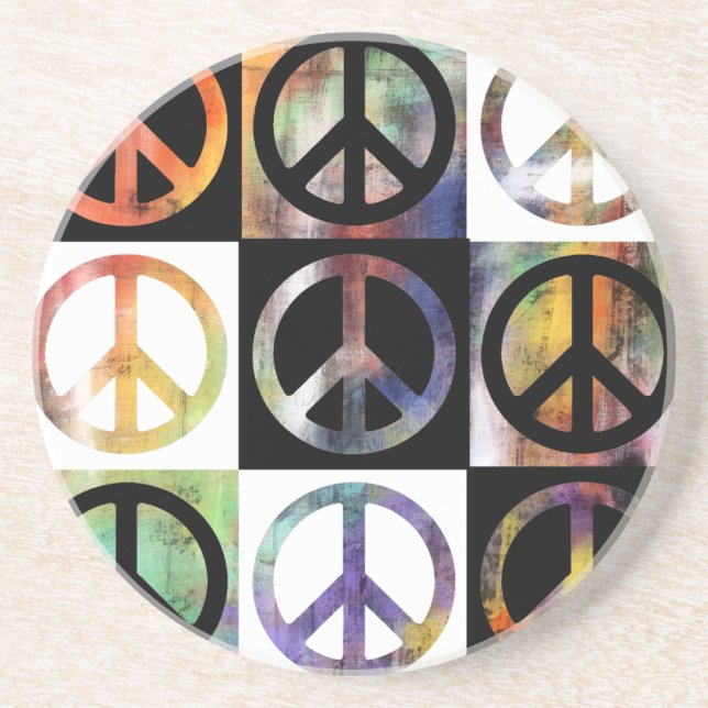 Peace Sign Mosaic Coaster (Front)