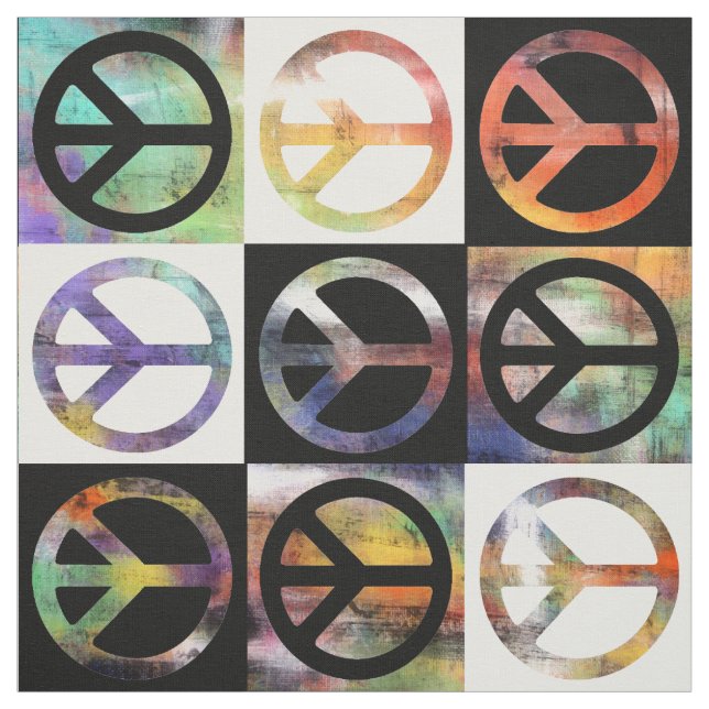 Peace Sign Mosaic Fabric (Swatch)