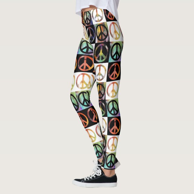 Peace Sign Mosaic Leggings (Left)