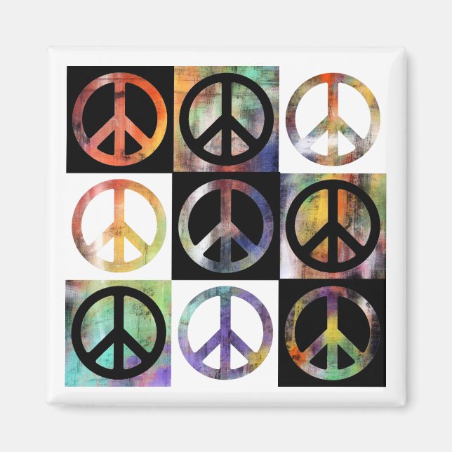 Peace Sign Mosaic Magnet (Front)