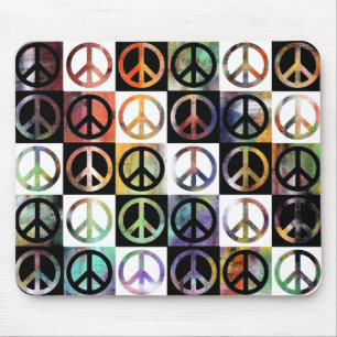 Peace Sign Mosaic Mouse Mat