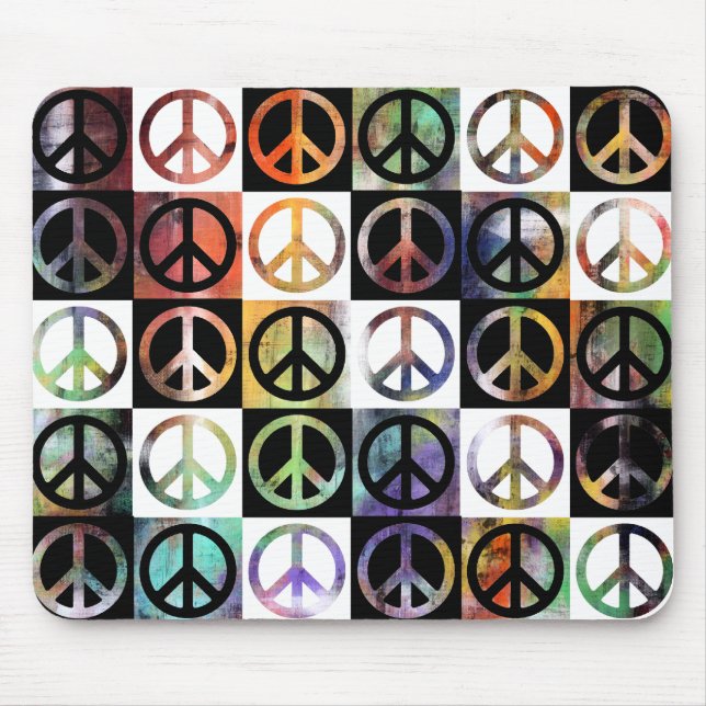 Peace Sign Mosaic Mouse Mat (Front)
